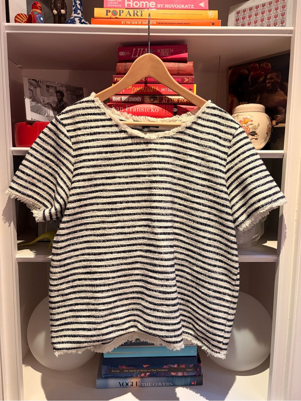 Striped Navy Saks Fifth Large - made in USA